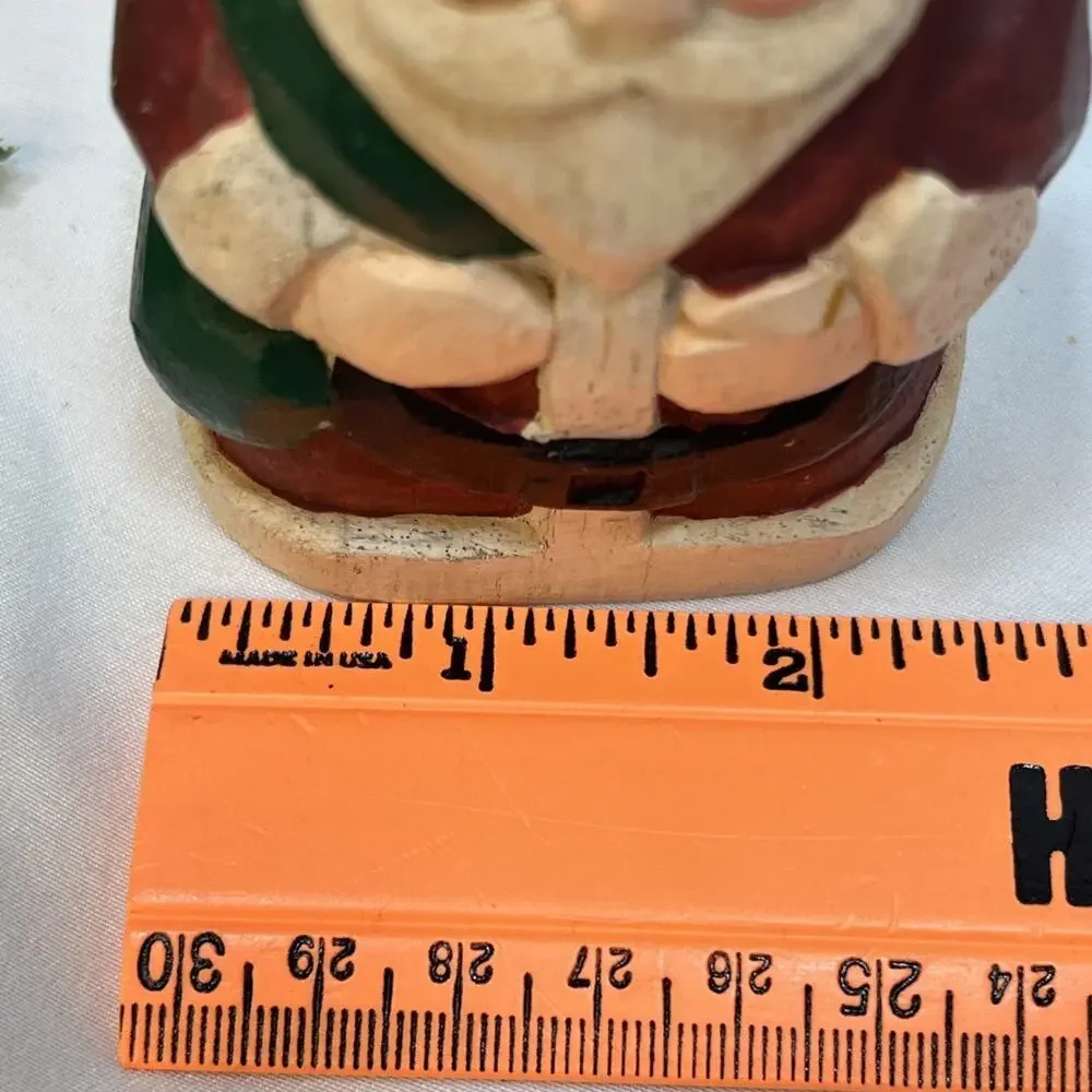 Hand Carved Painted Wood Santa By Ron Ransom Angelworks Folk Art Primitive